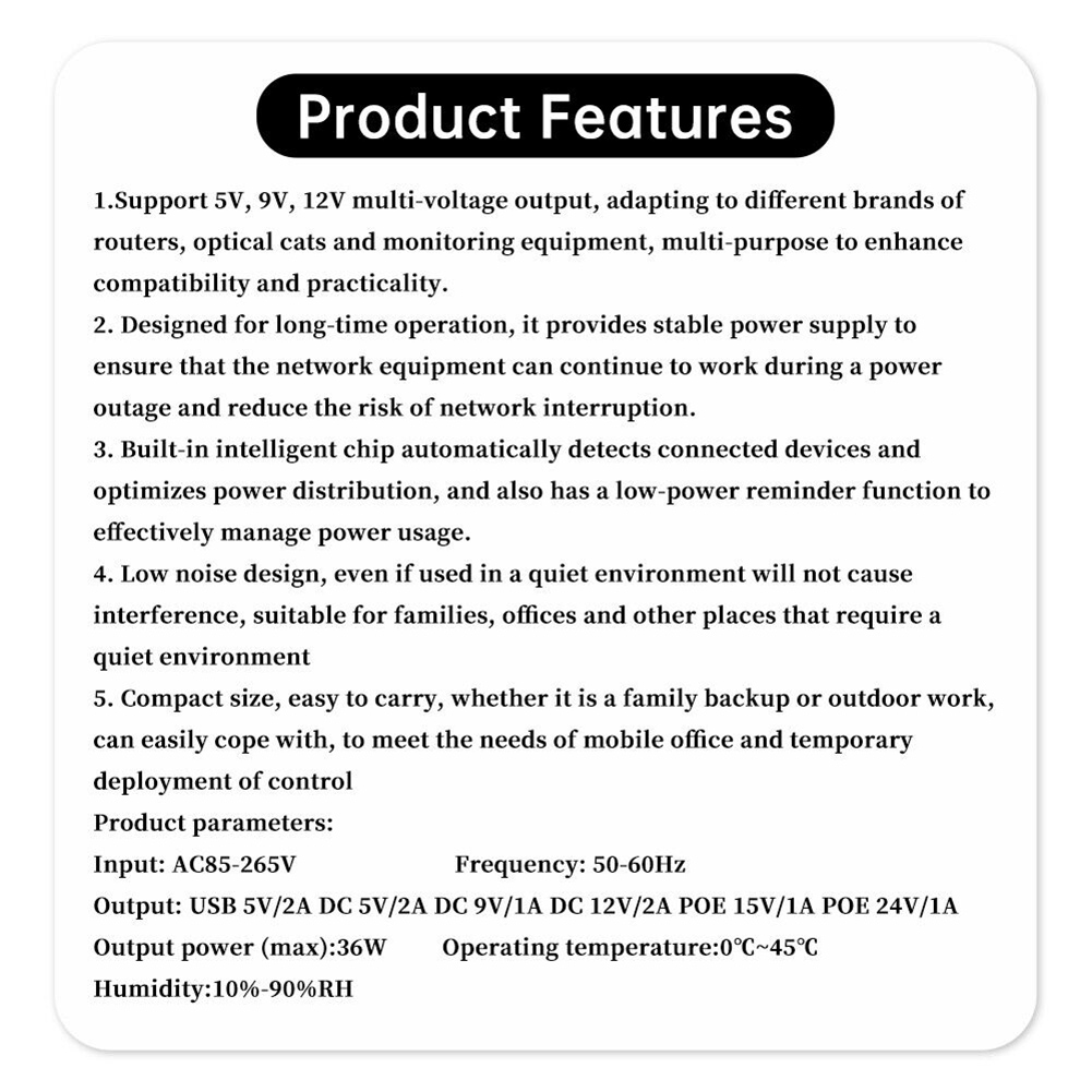 Ups Power Supply Outdoor - 1018L 5V 9V 12V Backup DC