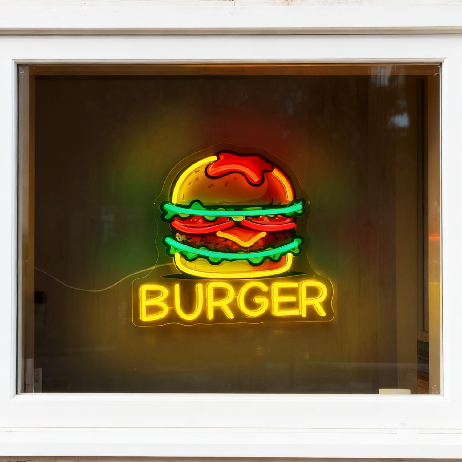 Burger Neon Sign, LED Hamburge - Outdoor Kitchen Power recension och pris