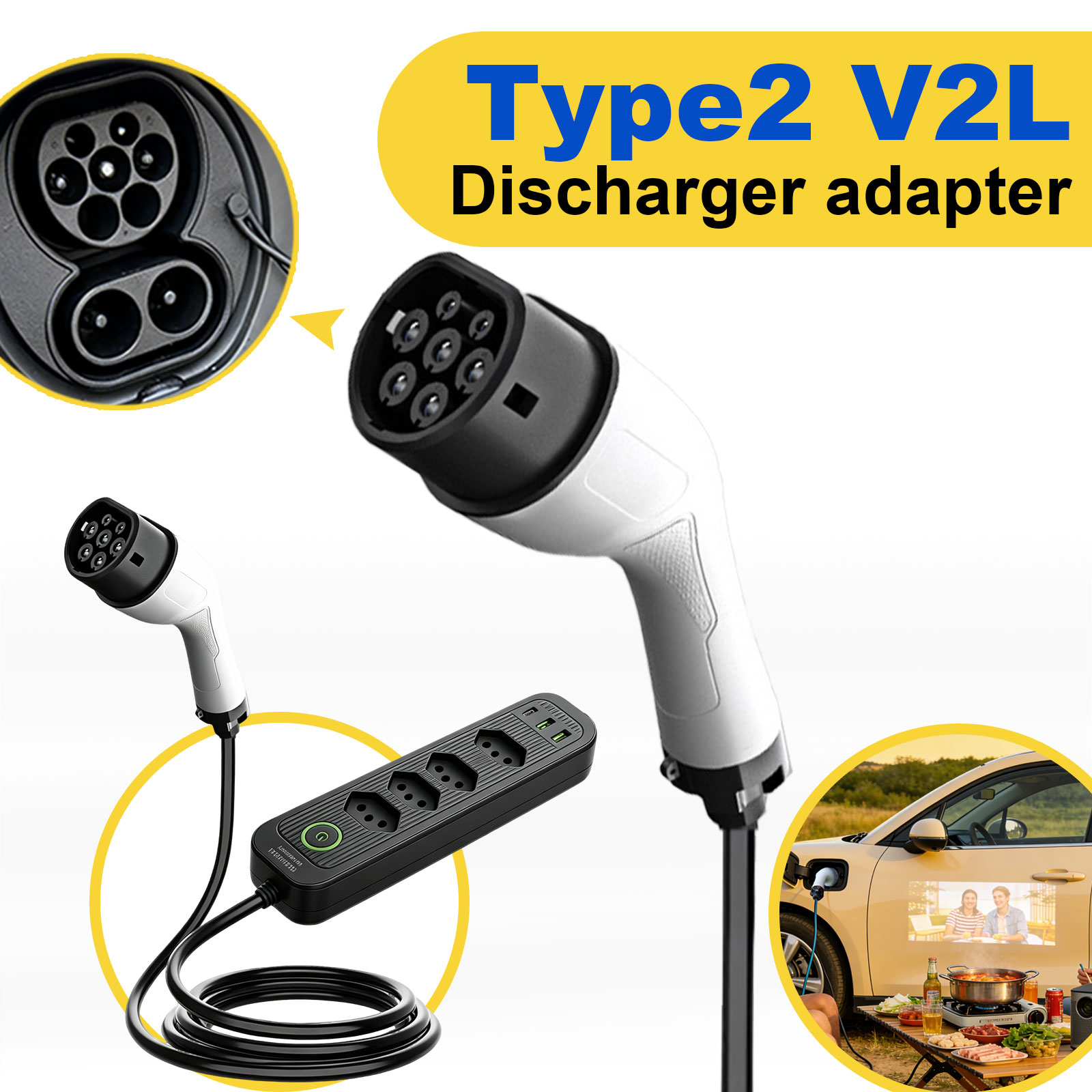 Type2 V2L Discharge Adapter 16 - Outdoor Powerwall recension och pris