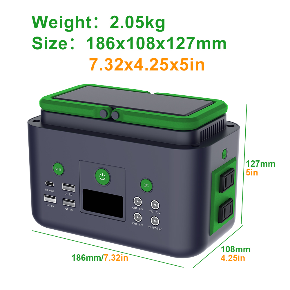 200W Portable Solar Power Stat - Outdoor Power Bank With Ac Outlet recension och pris