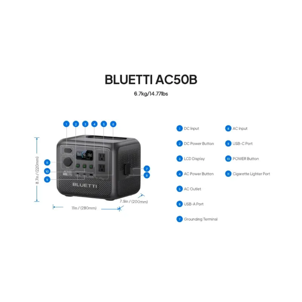 BLUETTI AC50B Portable Power S - Outdoor Powerwall recension och pris