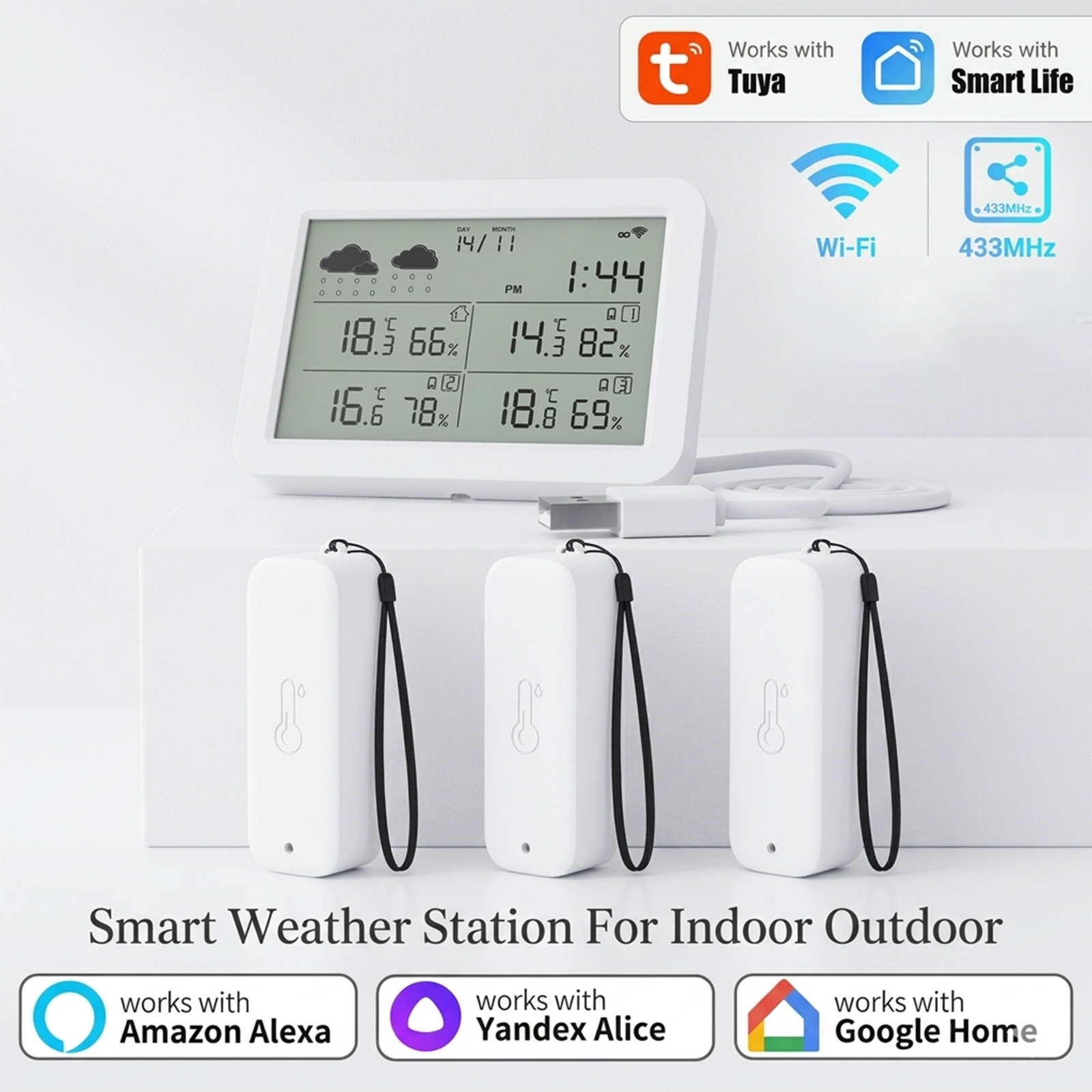 Tuya WiFi+RF433 Weather Statio - Outdoor Power Meter recension och pris