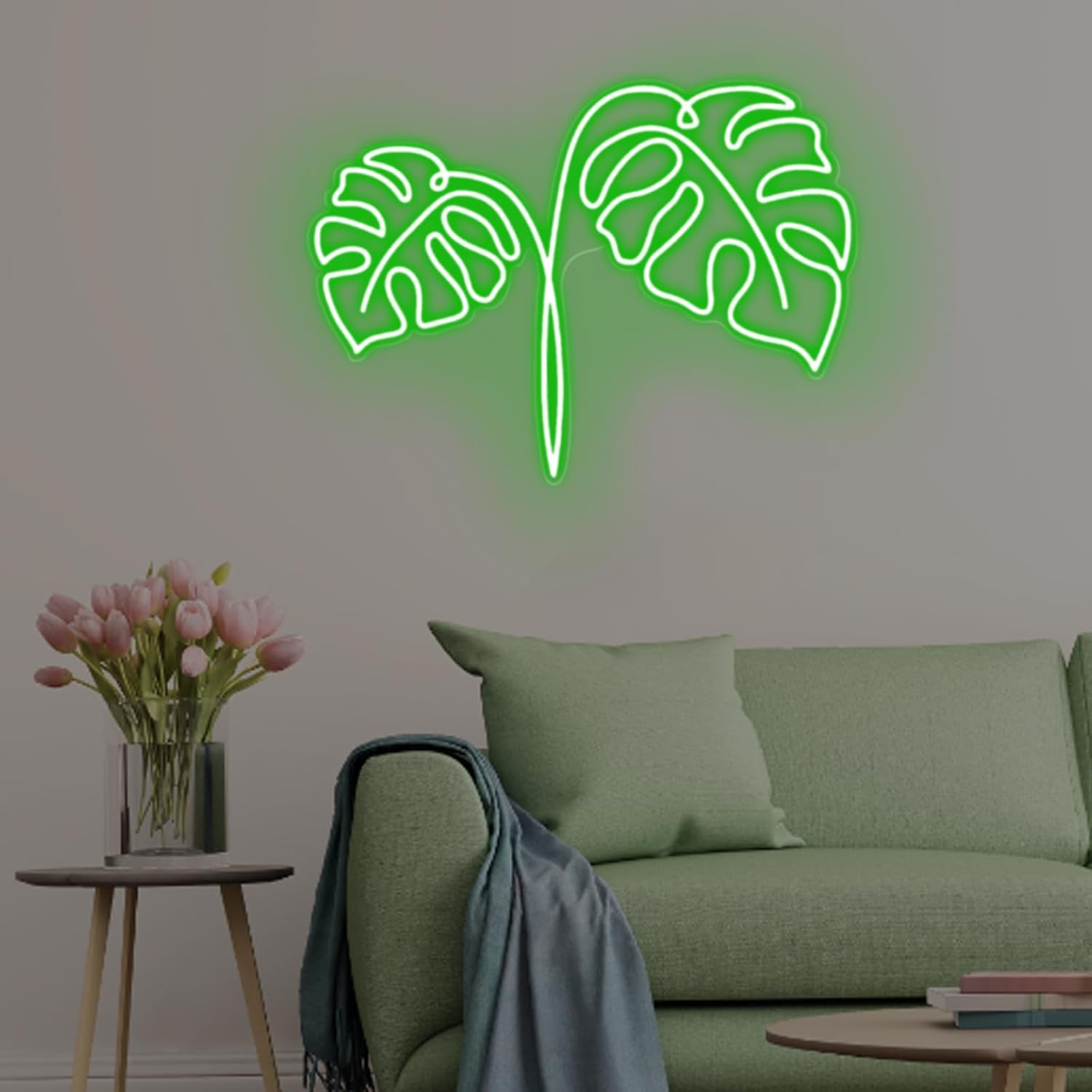 Monstera Leaf Neon Sign USB Po - Outdoor Power And Plant recension och pris